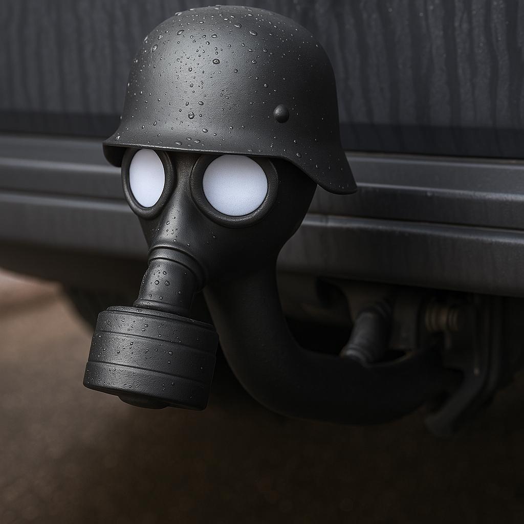 Anhängerkupplung Deko Gasmaske Helm – Schutzkappe 50 mm –...
