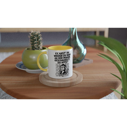 An der Mauer geschaukelt,  Keramiktasse 11oz mit Farbe an...