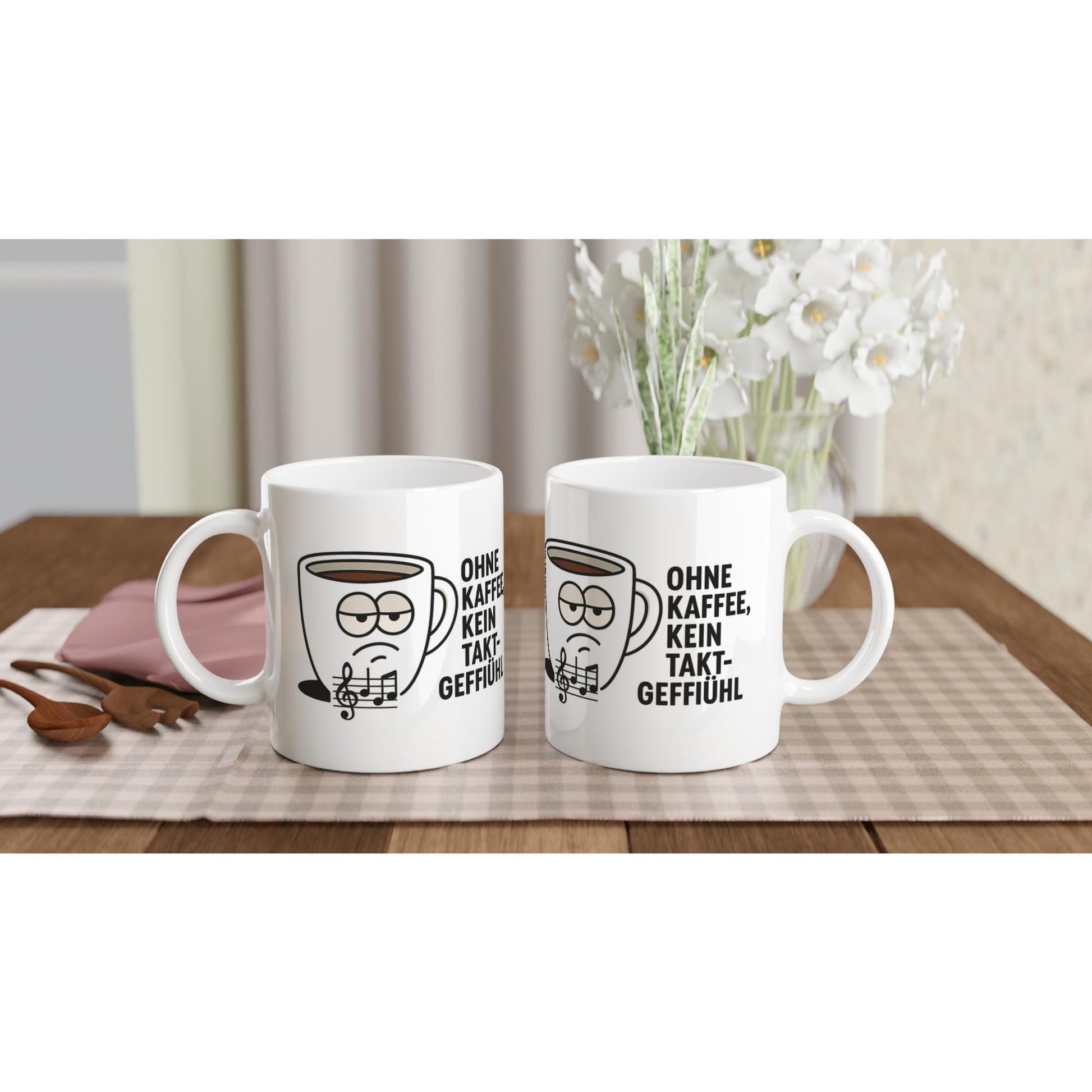 Weiße Keramiktasse