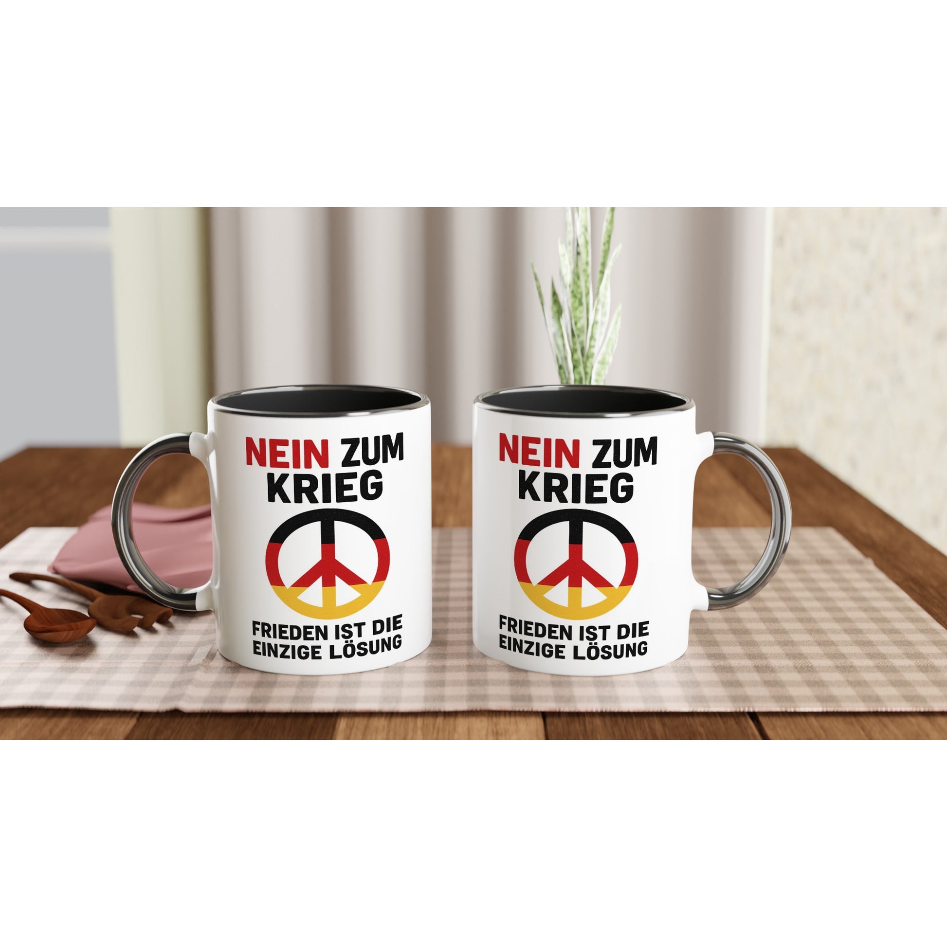 Wupperlike anti krieg kaffeetasse geschenk mit Nein zum Krieg Aufdruck und Friedenssymbol