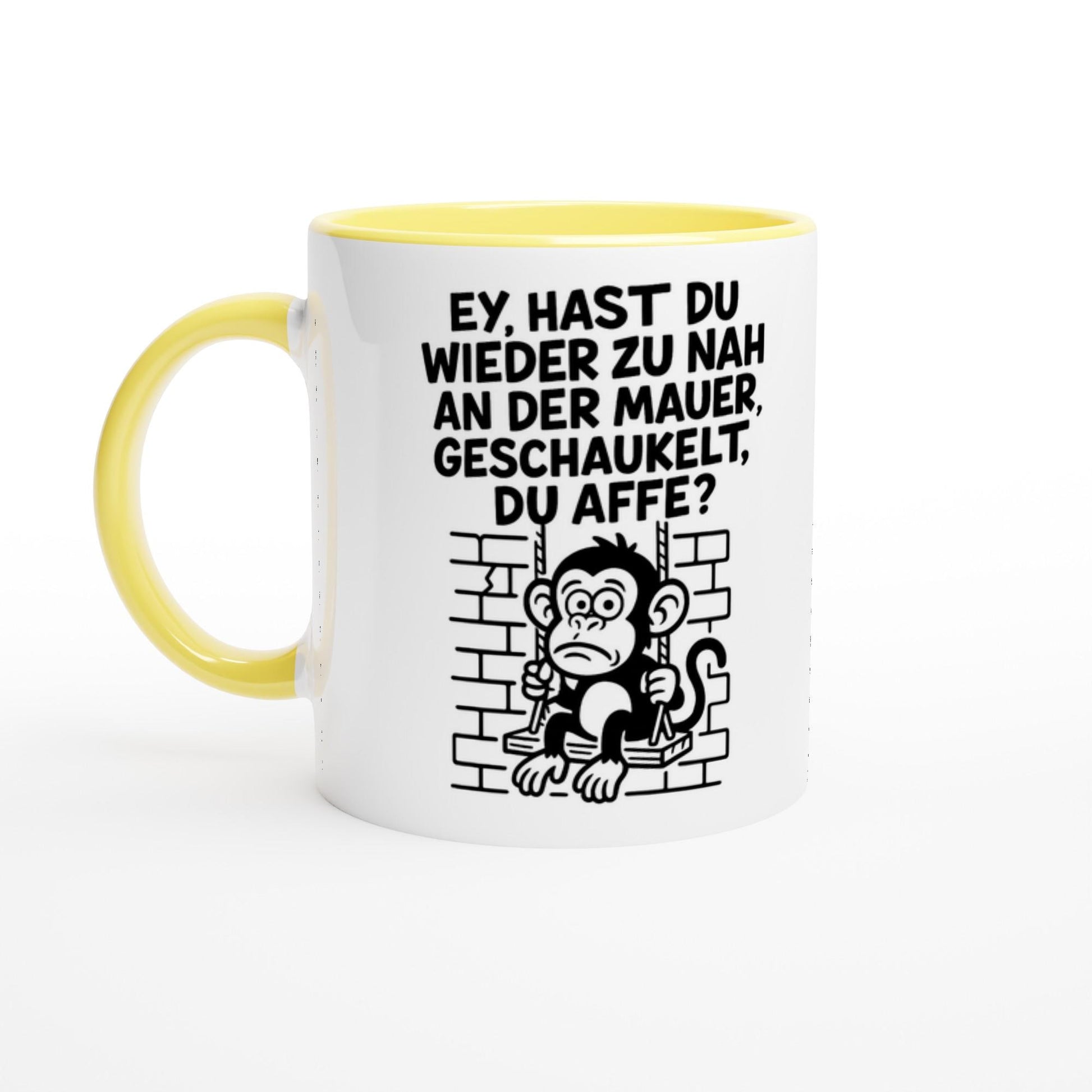 An der Mauer geschaukelt,  Keramiktasse 11oz mit Farbe an...
