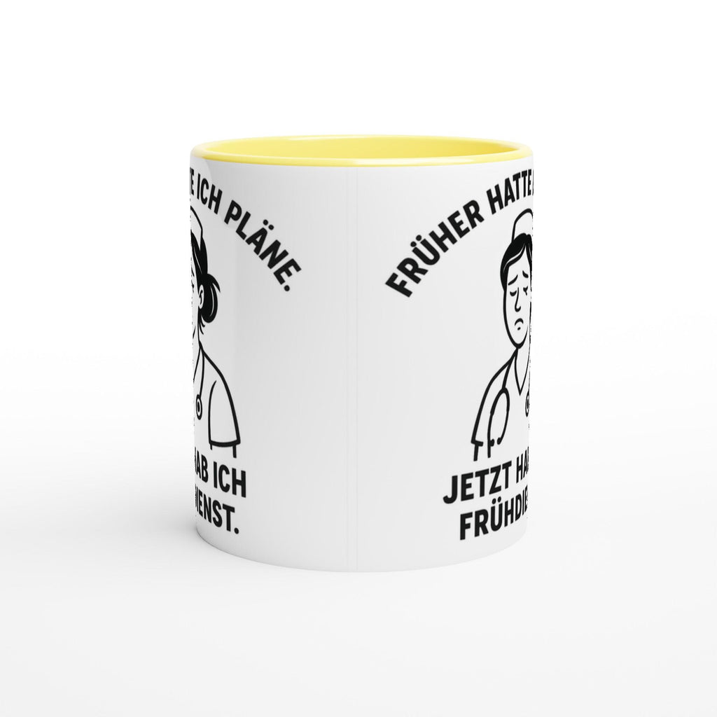 Weiße Keramiktasse 11oz mit Farbe an der Innenseite...