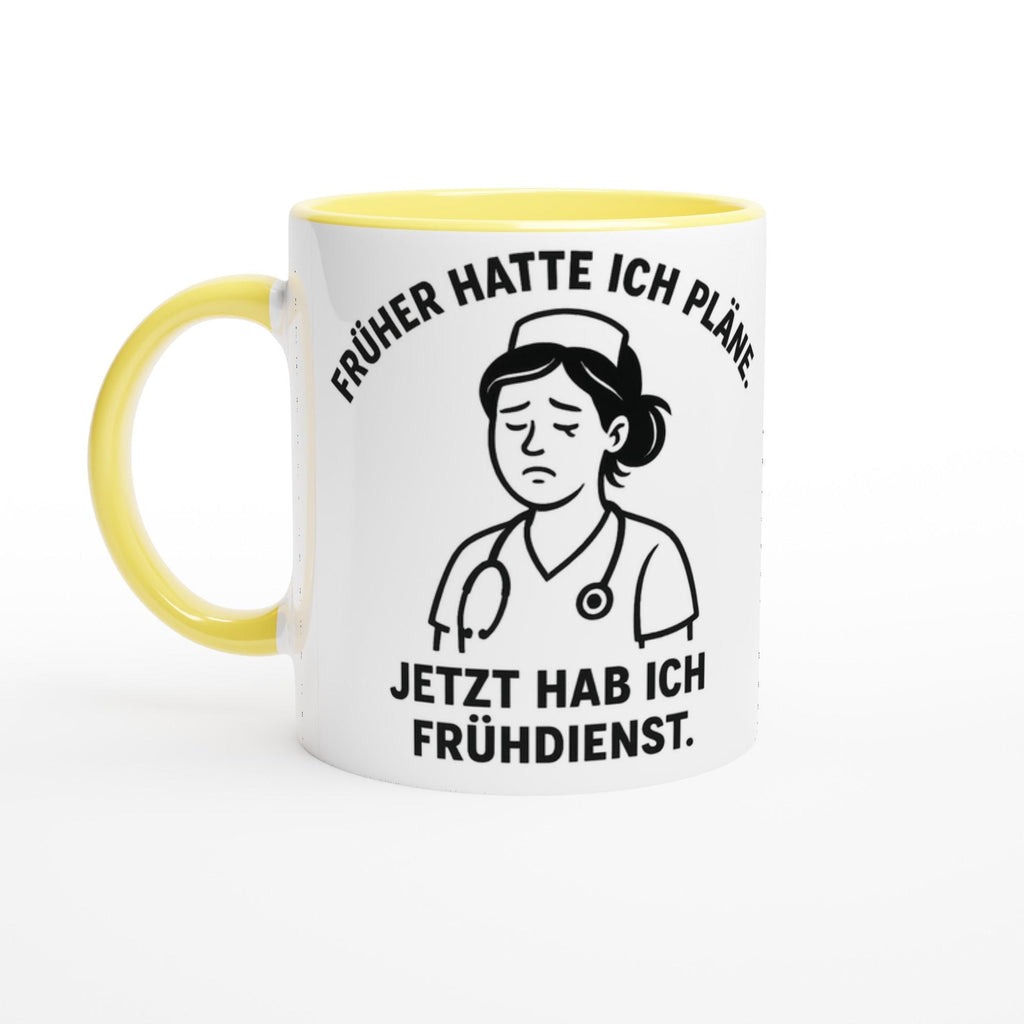 Weiße Keramiktasse 11oz mit Farbe an der Innenseite...