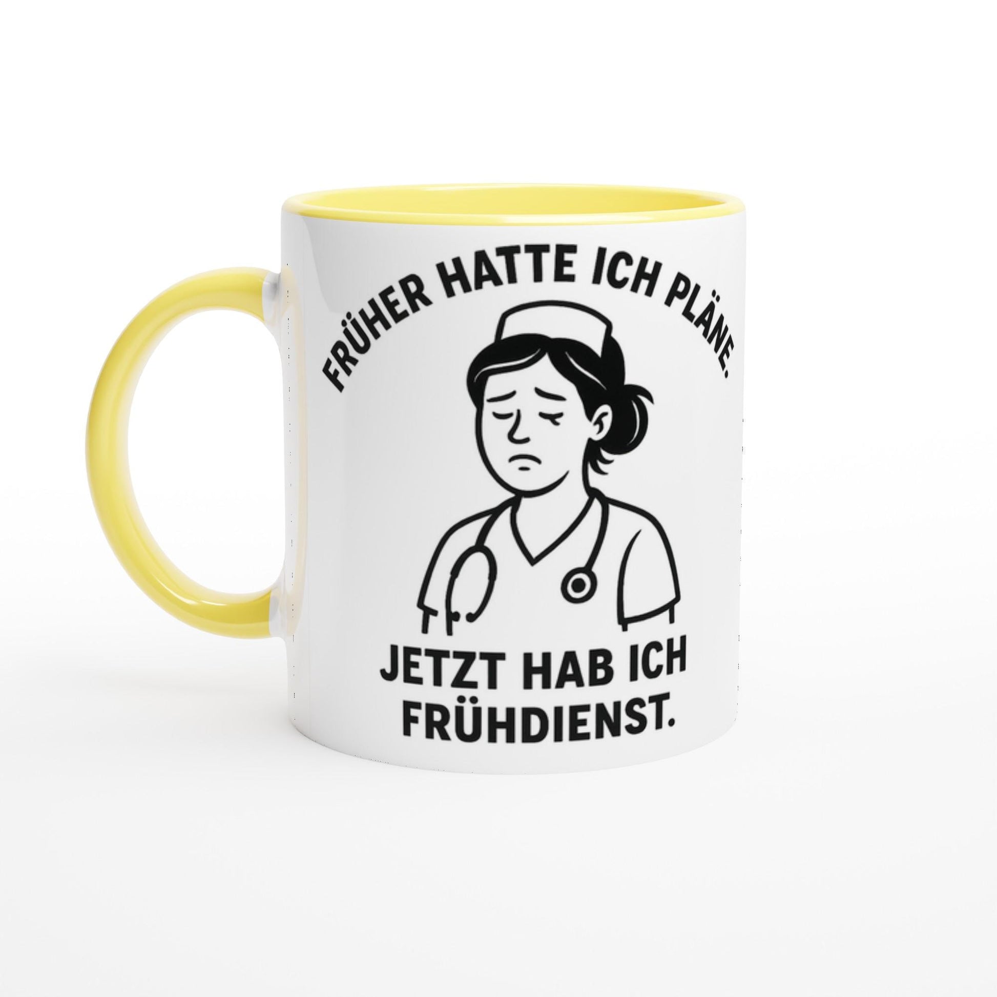 Weiße Keramiktasse 11oz mit Farbe an der Innenseite...