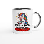 Einhorn Tasse mit Spruch Ich bin so süß ich könnt mich knuddeln von Wupperlike