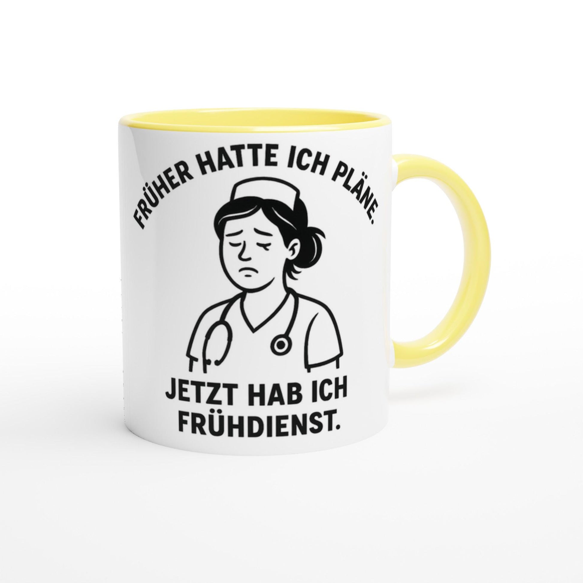 Weiße Keramiktasse 11oz mit Farbe an der Innenseite...