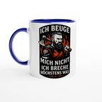 Wupperlike Tasse mit Motiv eines kämpfenden Mannes und Spruch als Geschenk für Kämpfer mit Rückgrat