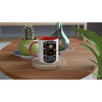 Wupperlike Tasse Geschenk für Kämpfer mit Rückgrat mit rotem Innenrand und kraftvollem Spruch