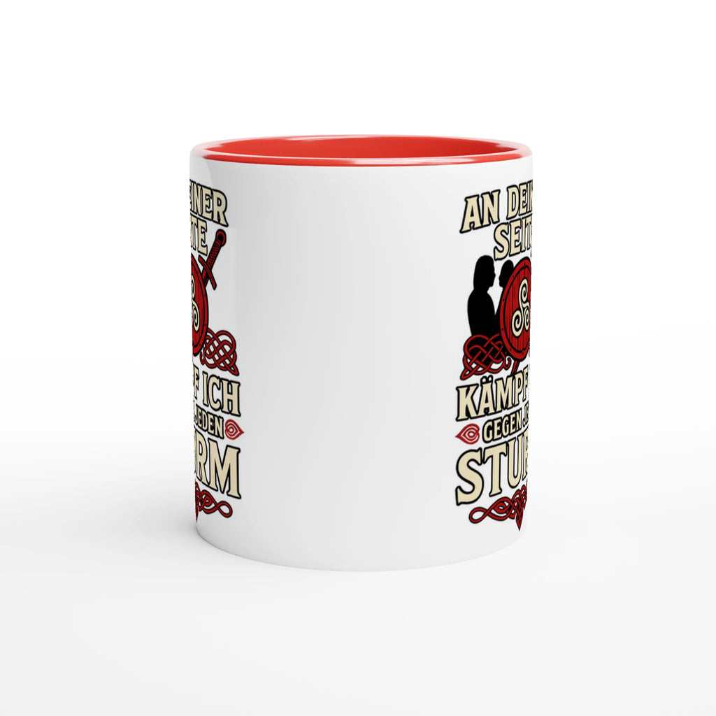 Wupperlike Tasse mit rotem Innenrand und Kampf-Motiv als Geschenk für Partnerin