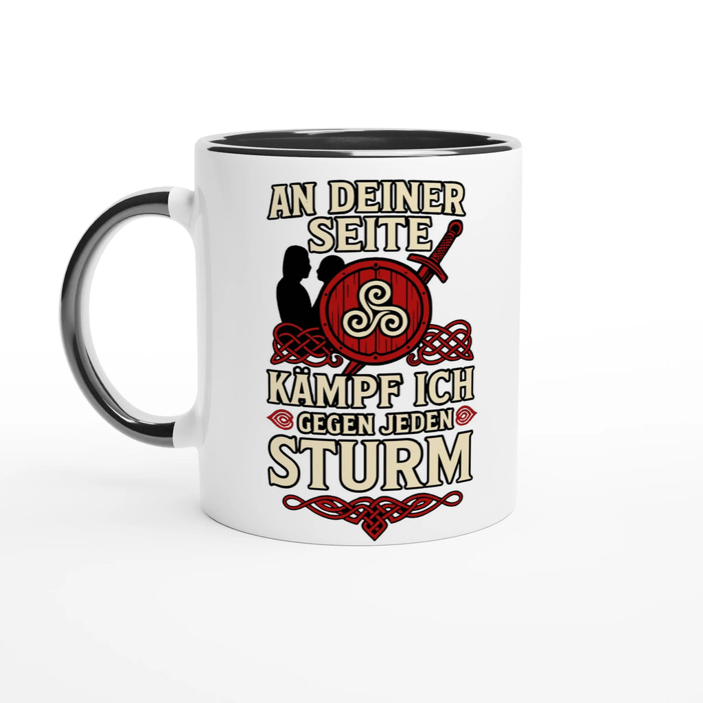 Weiße Wupperlike Tasse mit schwarzem Griff und Aufdruck als Geschenk für Partnerin mit kämpferischem Spruch