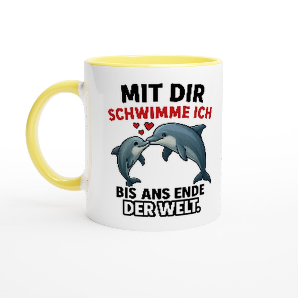 Wupperlike Tasse mit Delfin-Motiv und Spruch, Geschenkidee für Freundin zum Ausdruck von Liebe