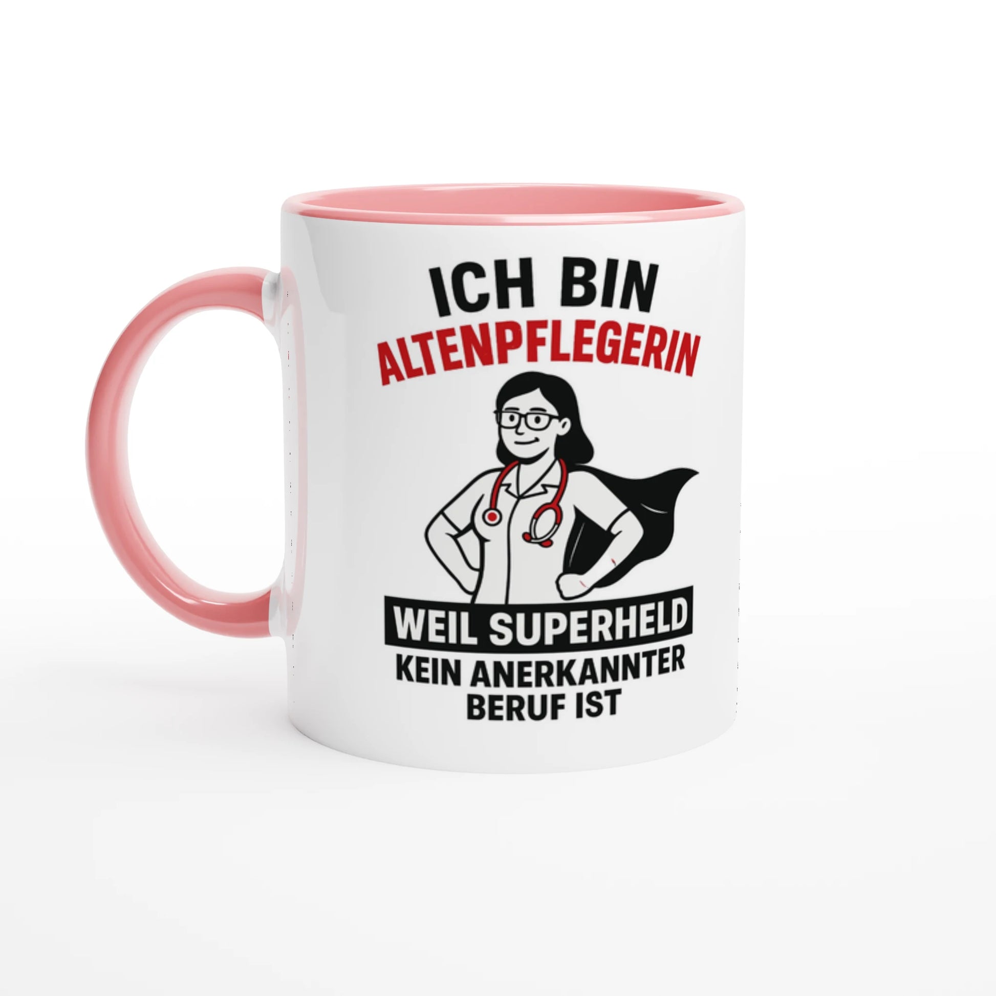 Wupperlike Tasse Geschenkidee für Altenpflegerinnen mit Aufdruck Ich bin Altenpflegerin Superheld