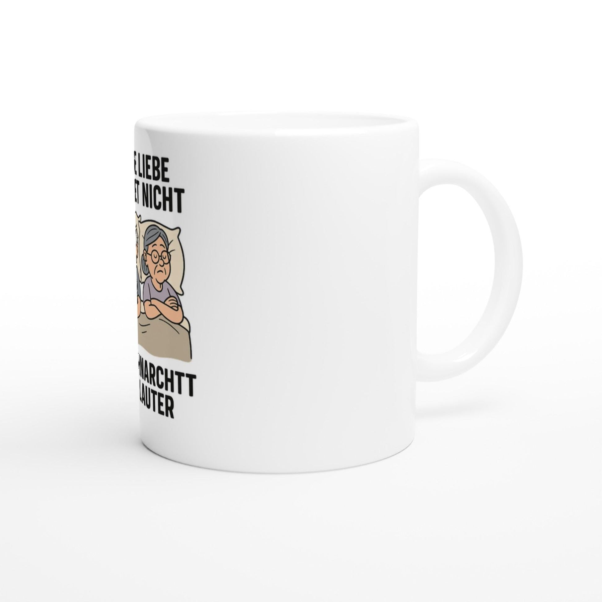 Weiße Geschenkidee für Paare Tasse mit lustigem Cartoon-Design und deutschem Text