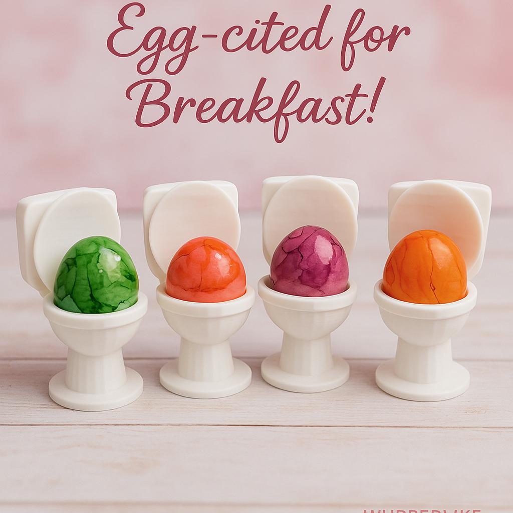 Witziger Toiletten Eierbecher – Frühstück mit Humor – Geschenkidee für Frauen – 3D-gedruckt – Klo Eierbecher Deko