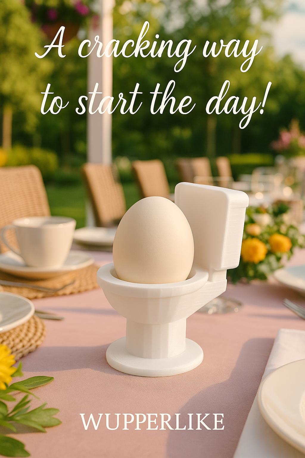 Witziger Toiletten Eierbecher – Frühstück mit Humor – Geschenkidee für Frauen – 3D-gedruckt – Klo Eierbecher Deko