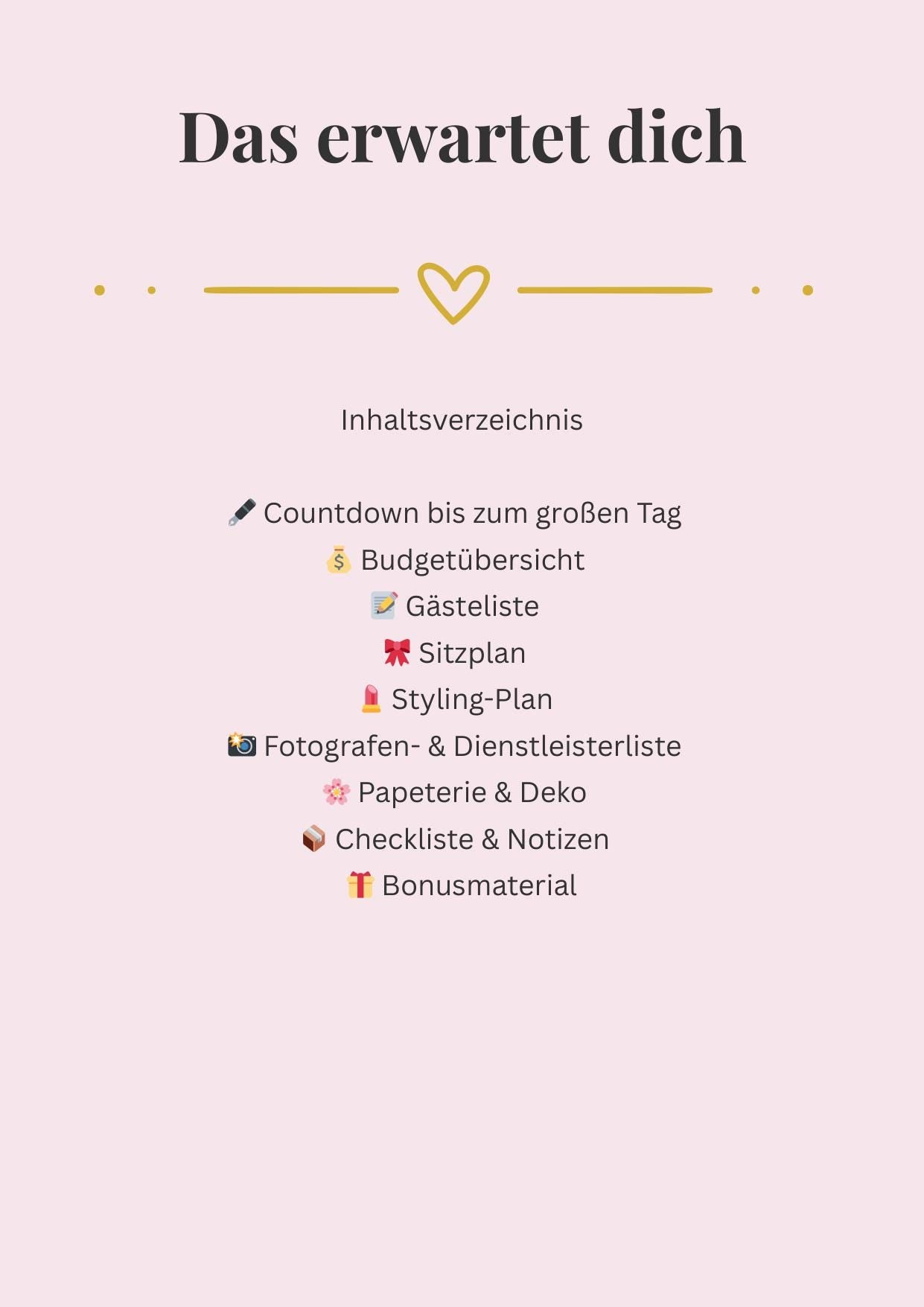 Digitaler Hochzeitsplaner (19 Seiten, PDF) – zum Ausdrucken oder am Tablet