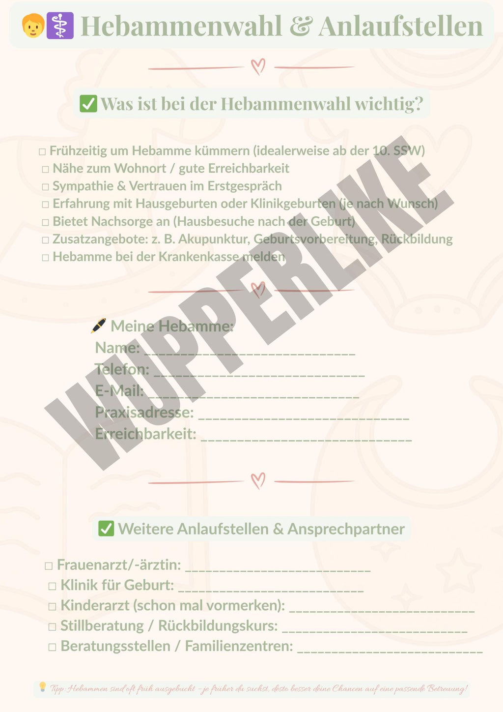 Babyplaner, liebevoller Begleiter durch die Schwangerschaft! Downloadversion