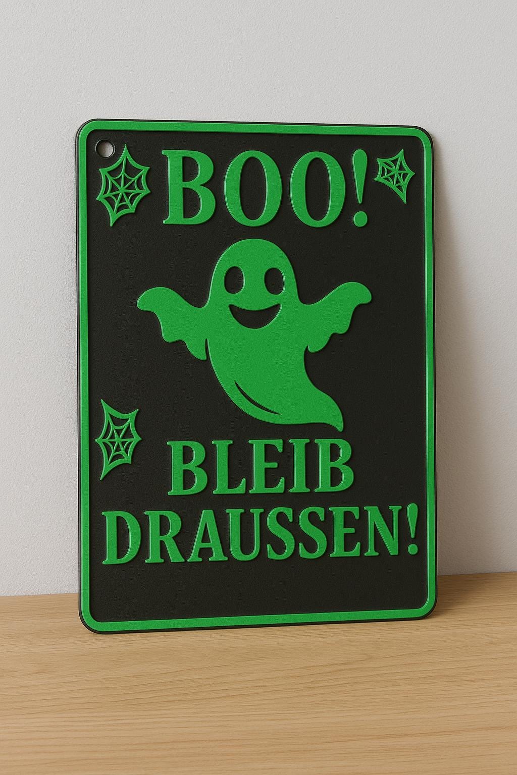 Halloween Schild "BOO! BLEIB DRAUSSEN!" – Gruselig, frech & vielseitig!