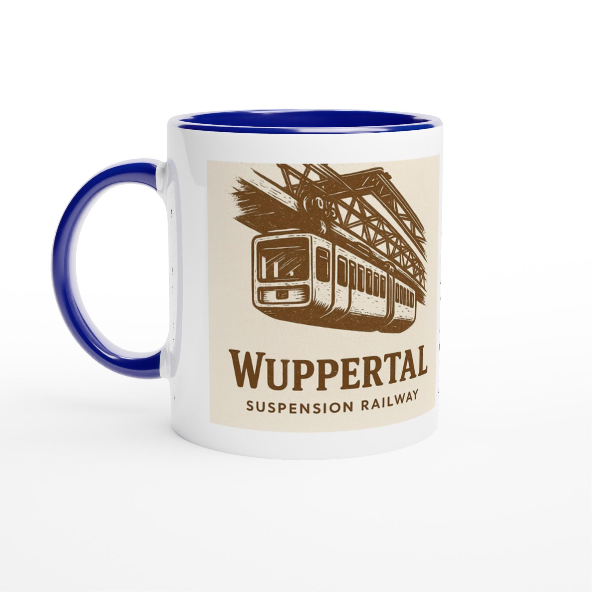 Wuppertal Schwebebahn Tasse – Vintage Retro Illustration – Suspension Railway – Nostalgie Geschenk – Wuppertal Souvenir – Retro Mug