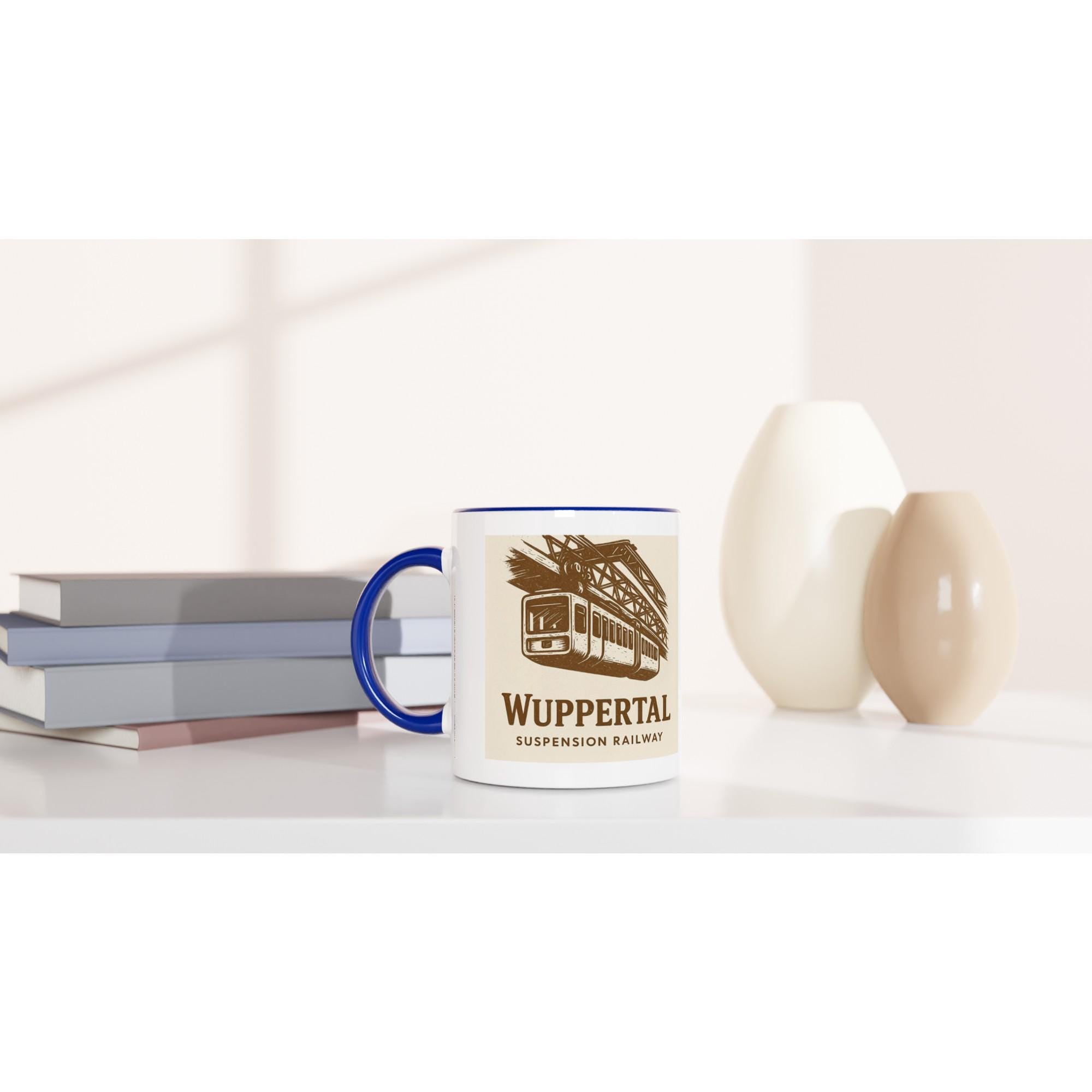 Wuppertal Schwebebahn Tasse – Vintage Retro Illustration – Suspension Railway – Nostalgie Geschenk – Wuppertal Souvenir – Retro Mug