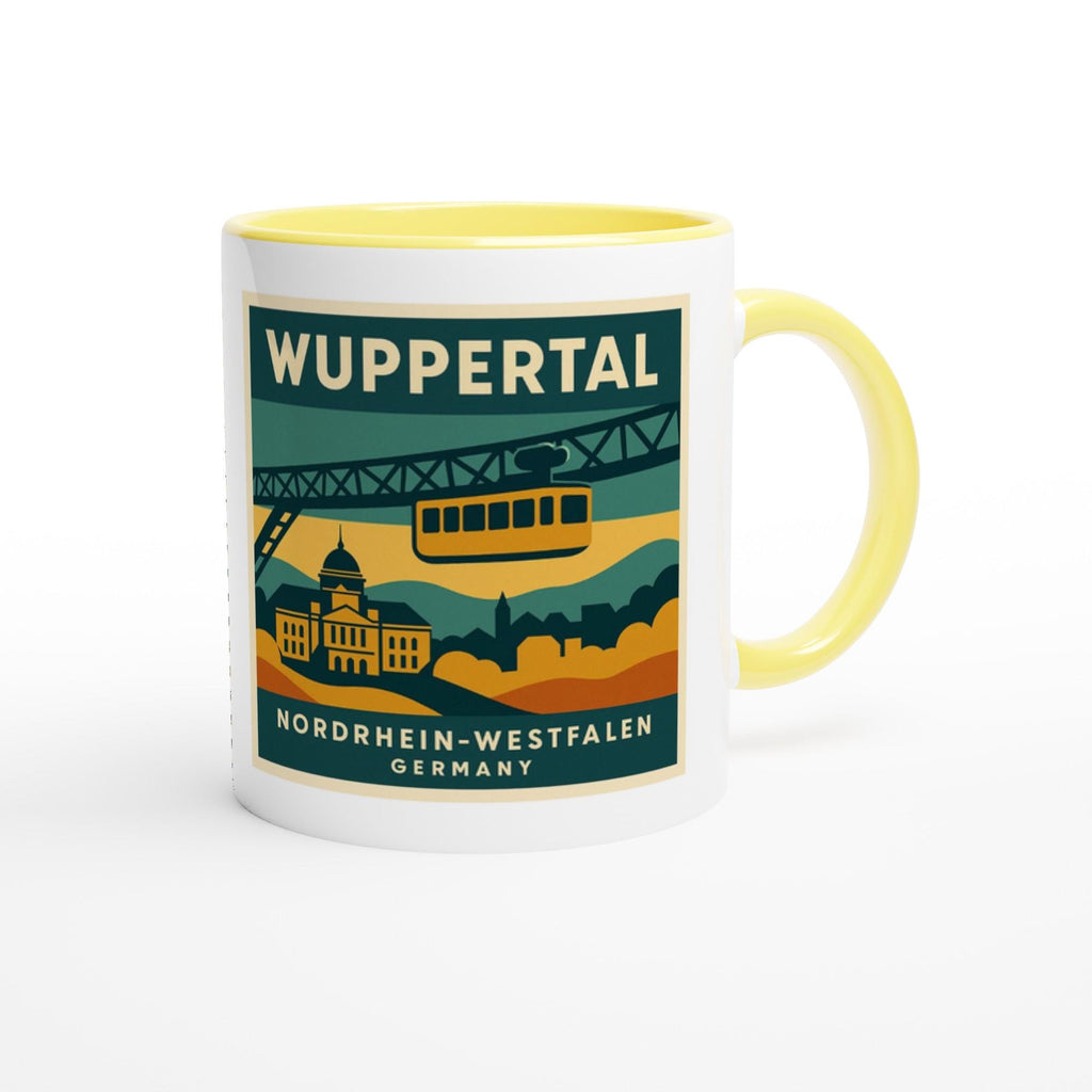 Wuppertal Skyline Tasse – Retro 70er Poster Style – Vintage City Mug – Wuppertal Geschenk – Architektur Tasse – Städte Souvenir