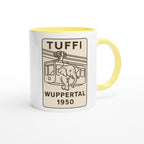 Tuffi Wuppertal Tasse – Minimal Line Art – Schwebebahn Elefant 1950 – Modernes Schwarz-Weiß Design – Wuppertal Geschenk – City Mug