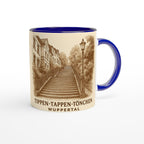 Tippen-Tappen-Tönchen Tasse – Wuppertal Treppe – Sepia Vintage Illustration – Wuppertal Geschenk – Städte Tasse – Architektur Mug