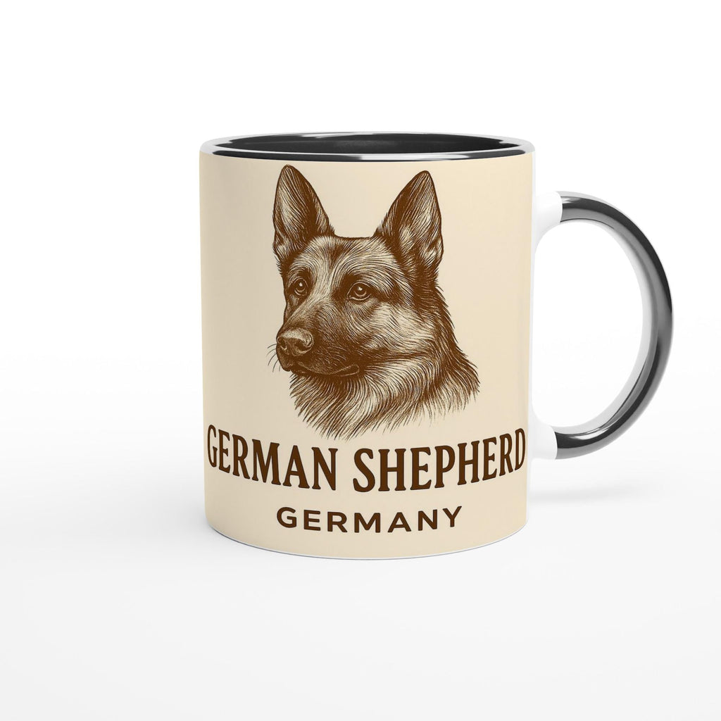 German Shepherd Tasse – Vintage Sepia Hunde Portrait – Deutscher Schäferhund Geschenk – Dog Lover Mug – Haustier Illustration Retro