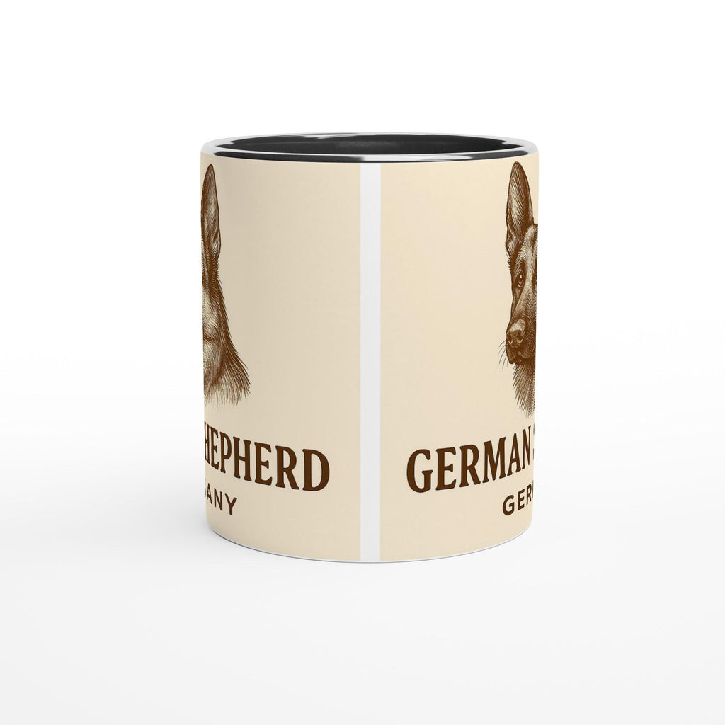 German Shepherd Tasse – Vintage Sepia Hunde Portrait – Deutscher Schäferhund Geschenk – Dog Lover Mug – Haustier Illustration Retro