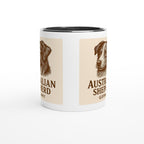 Australian Shepherd Tasse – Sepia Vintage Hundeportrait – Aussie Dog Mug – Hütehund Geschenk – Rasseporträt Deutschland – Premium Becher
