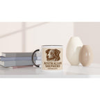 Australian Shepherd Tasse – Sepia Vintage Hundeportrait – Aussie Dog Mug – Hütehund Geschenk – Rasseporträt Deutschland – Premium Becher