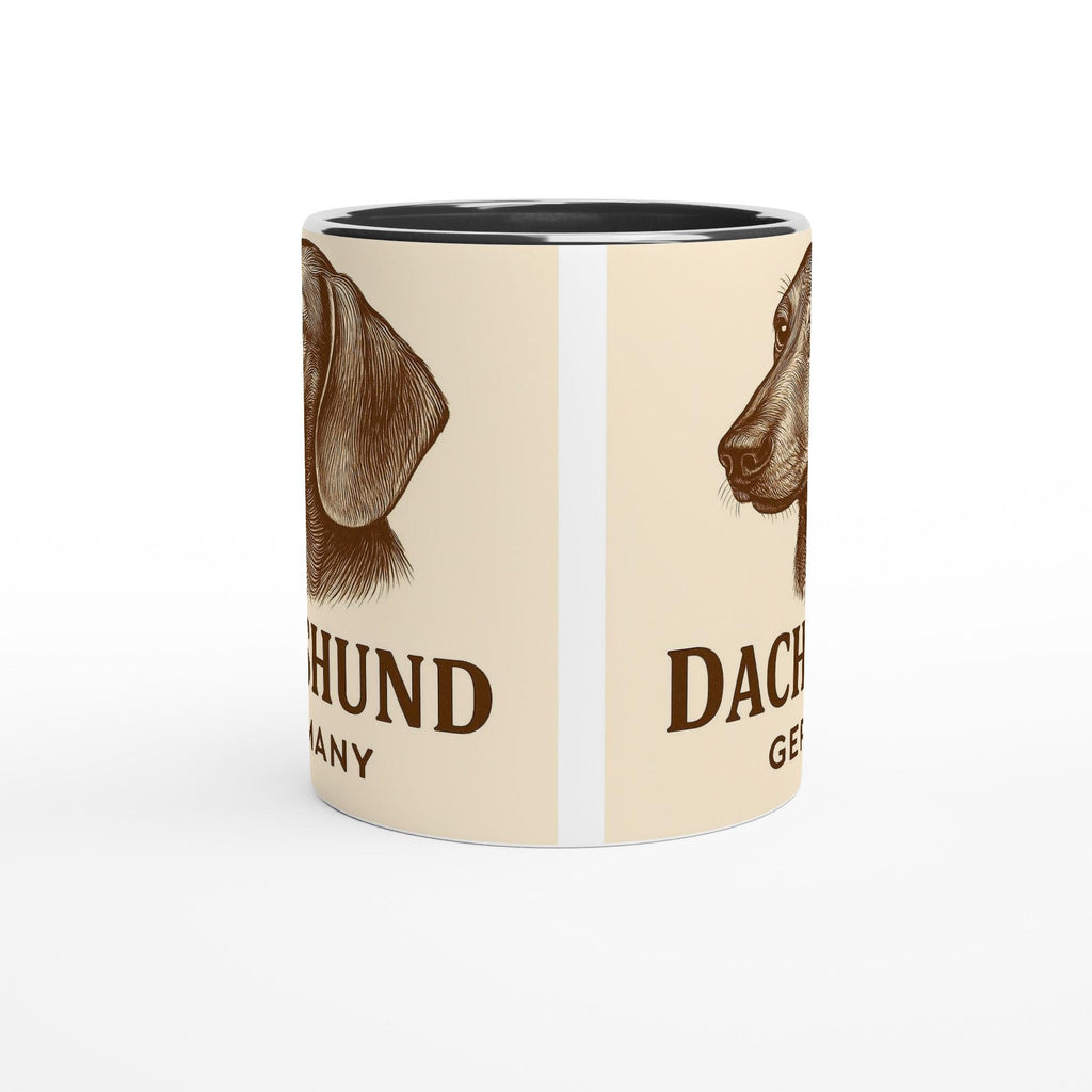 Dackel Tasse – Vintage Sepia Hundeporträt – Dachshund Germany – Witziges Dackel Geschenk – Hunde Fan Tasse – Dackel Illustration
