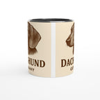 Dackel Tasse – Vintage Sepia Hundeporträt – Dachshund Germany – Witziges Dackel Geschenk – Hunde Fan Tasse – Dackel Illustration