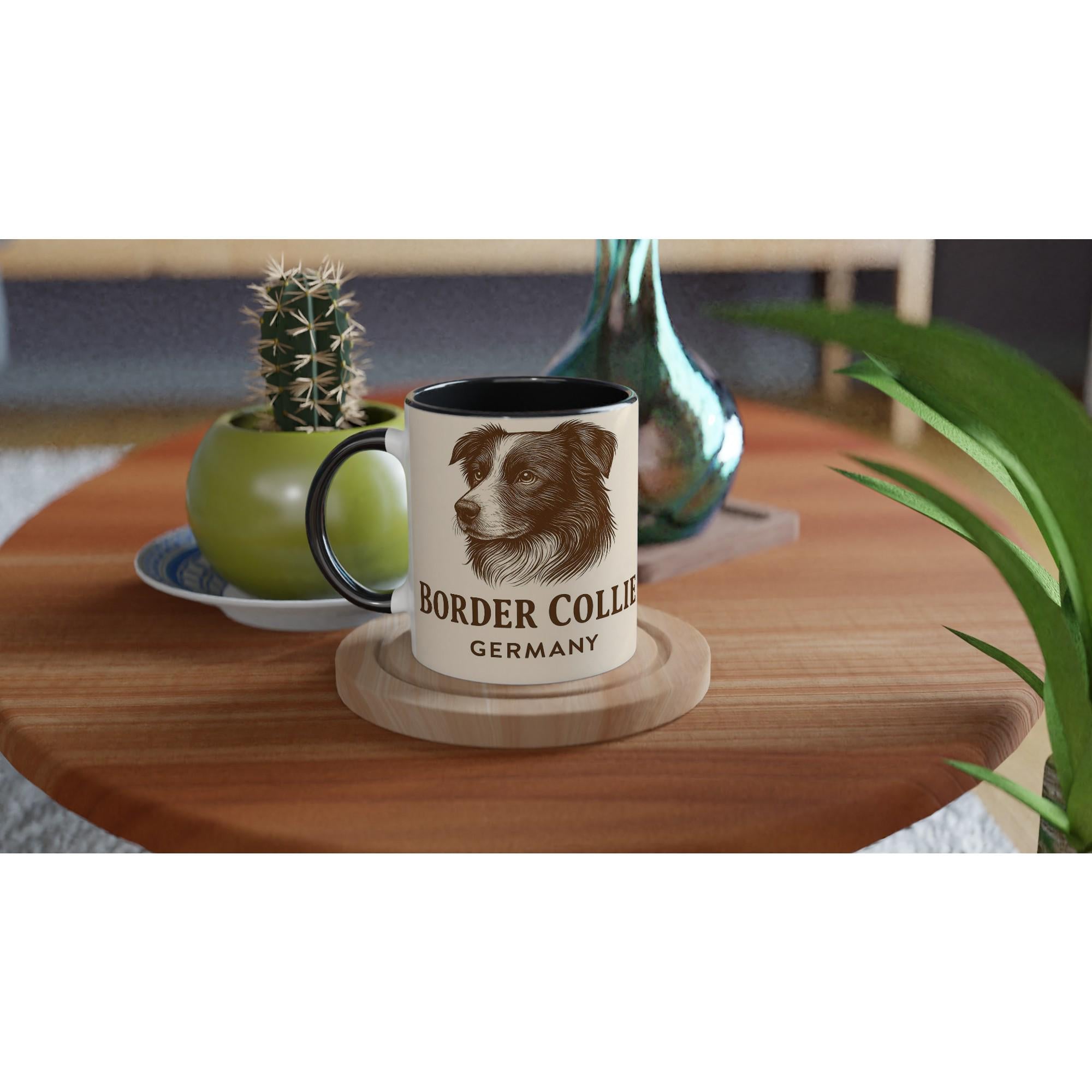 Border Collie Tasse – Sepia Vintage Hundeporträt – Hütehund Kunst – Geschenk für Hundebesitzer – Rasseportrait Deutschland – Collie Mug