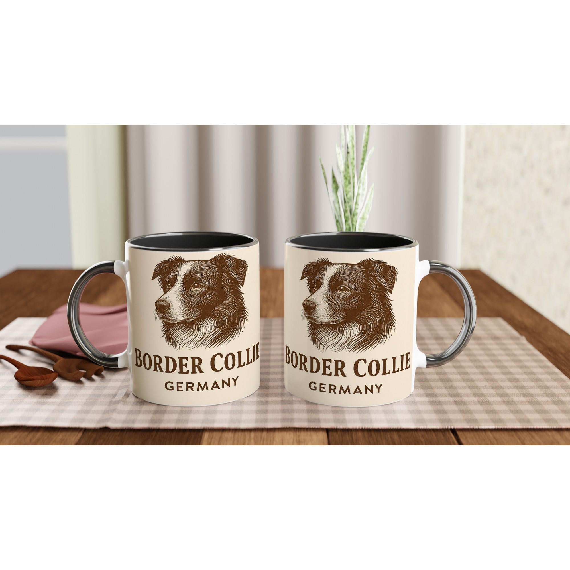 Border Collie Tasse – Sepia Vintage Hundeporträt – Hütehund Kunst – Geschenk für Hundebesitzer – Rasseportrait Deutschland – Collie Mug