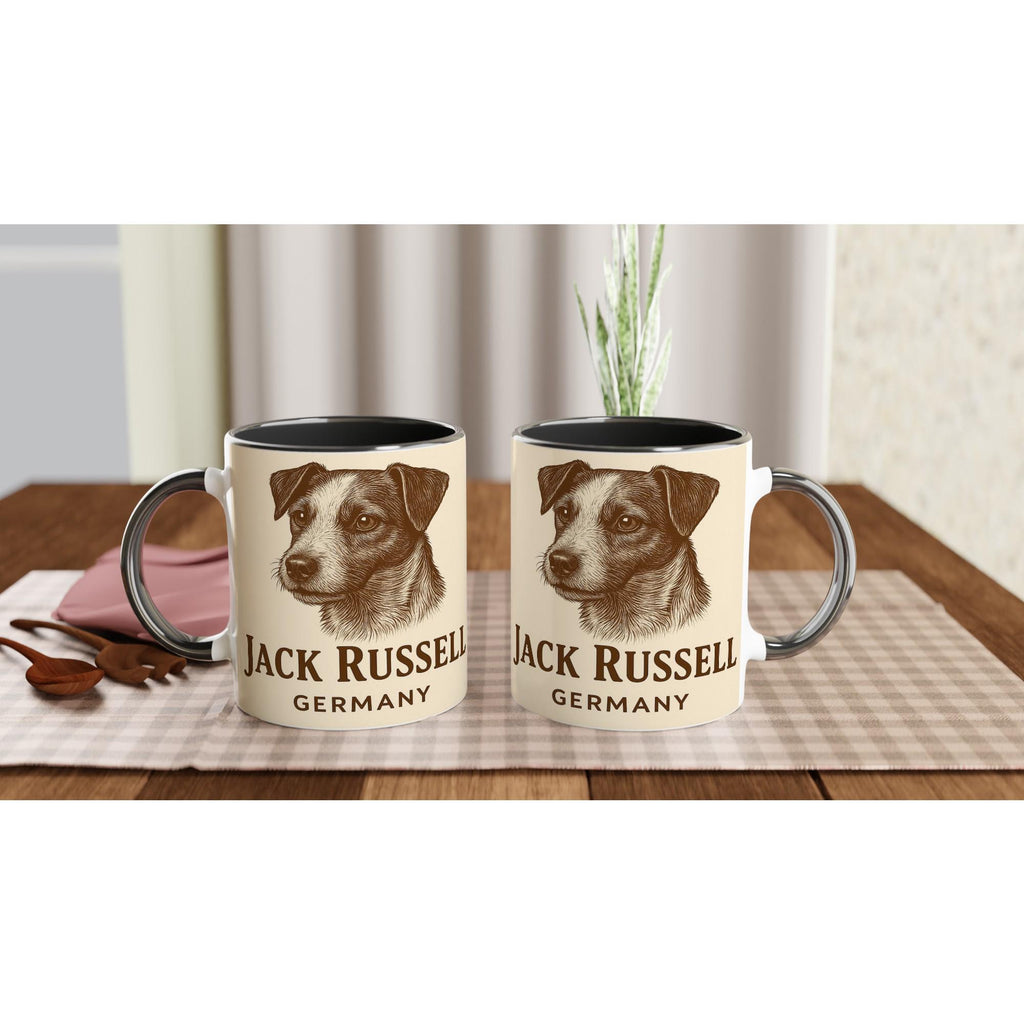 Jack Russell Terrier Tasse – Sepia Vintage Portrait Jack Russell Germany – Hundeliebhaber Geschenk – Terrier Becher – Haustier Illustration