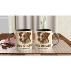 Jack Russell Terrier Tasse – Sepia Vintage Portrait Jack Russell Germany – Hundeliebhaber Geschenk – Terrier Becher – Haustier Illustration