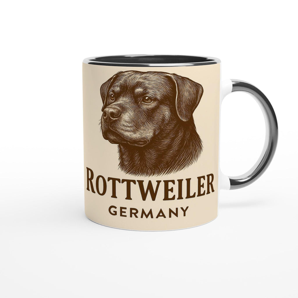 Rottweiler Tasse – Vintage Sepia Hundeporträt – Rottweiler Geschenk – Hunde Liebhaber Becher – Rasseportrait Deutschland – Tierportrait Mug