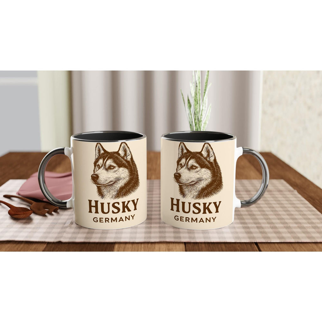 Husky Tasse – Sepia Vintage Dog Portrait – Siberian Husky Geschenk – Hunde Liebhaber Becher – Rasseportrait – Haustier Tasse