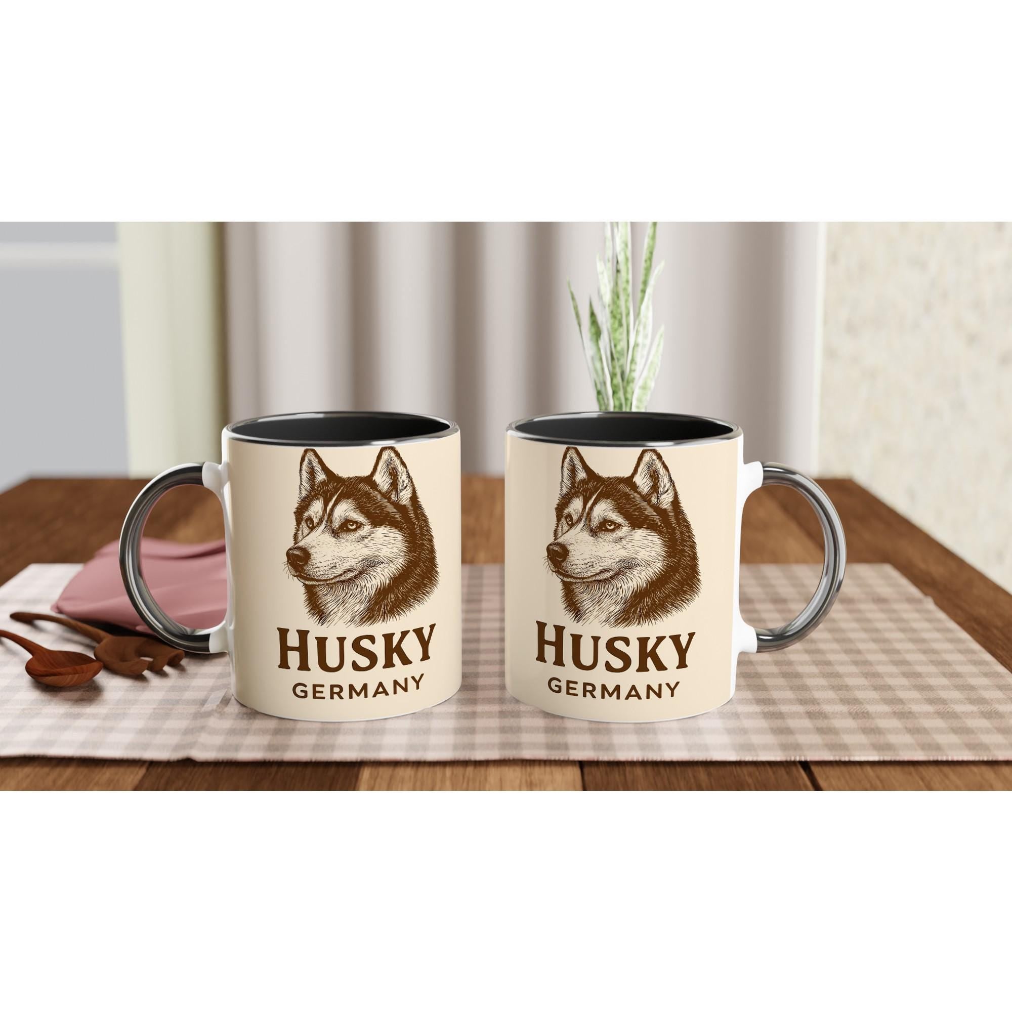 Husky Tasse – Sepia Vintage Dog Portrait – Siberian Husky Geschenk – Hunde Liebhaber Becher – Rasseportrait – Haustier Tasse