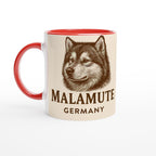 Alaskan Malamute Tasse – Sepia Vintage Hundeportrait – Malamute Geschenk – Schlittenhund Illustration – Hunde Liebhaber Becher – Nordic Dog