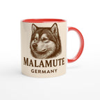 Alaskan Malamute Tasse – Sepia Vintage Hundeportrait – Malamute Geschenk – Schlittenhund Illustration – Hunde Liebhaber Becher – Nordic Dog