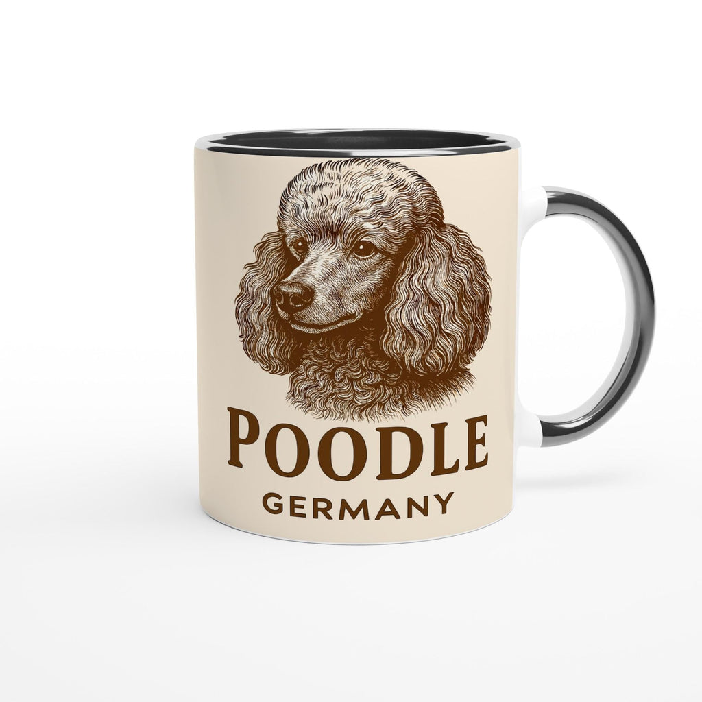 Pudel Tasse – Poodle Germany – Vintage Sepia Hunde Portrait – Edler Hundefan Becher – Geschenk für Hundebesitzer – Haustier Tasse