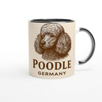 Pudel Tasse – Poodle Germany – Vintage Sepia Hunde Portrait – Edler Hundefan Becher – Geschenk für Hundebesitzer – Haustier Tasse