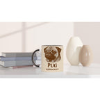 Mops Tasse – Vintage Sepia Hundeporträt – Pug Germany – Edle Hunde Tasse – Geschenk für Mops Besitzer – Haustier Portrait Kaffeebecher