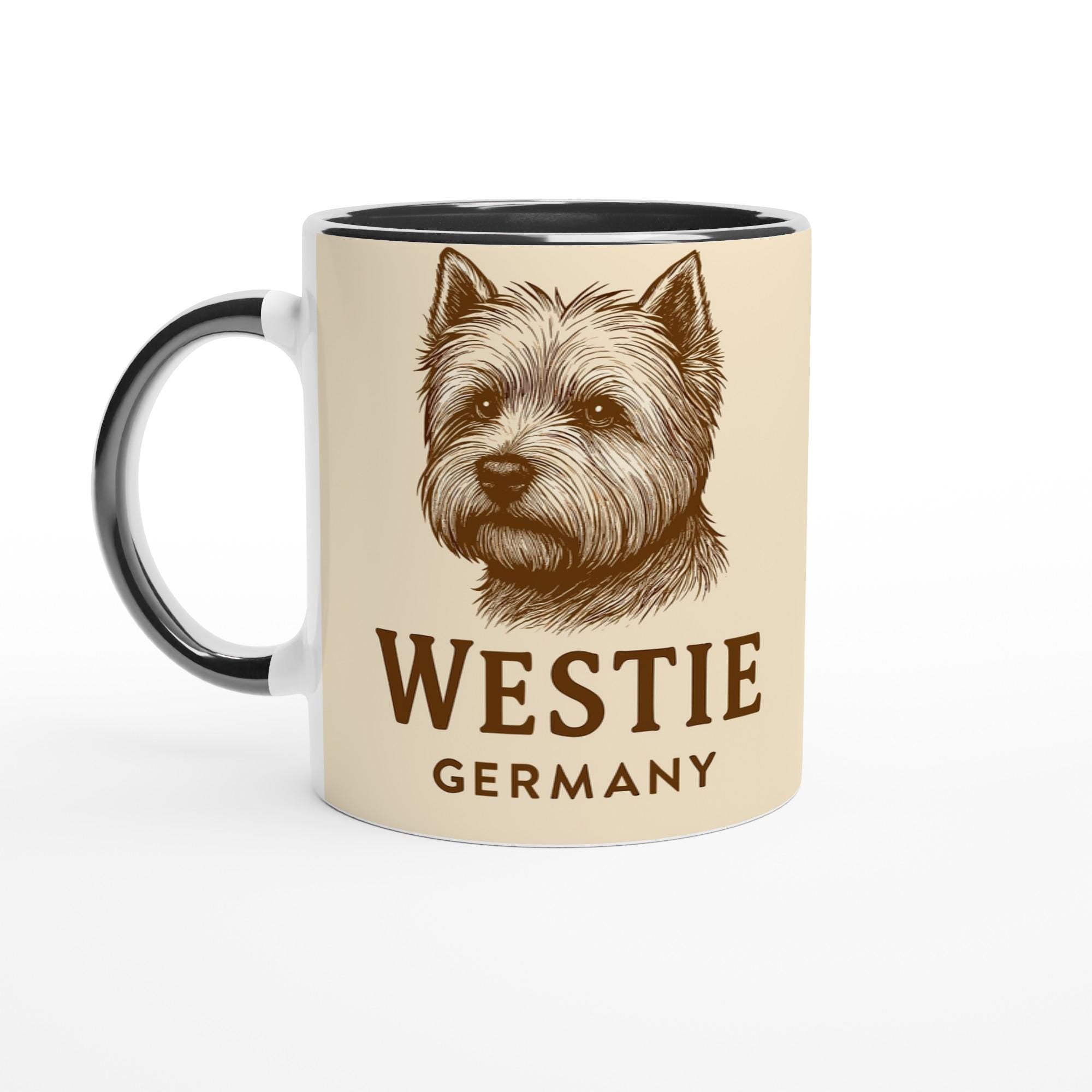 Westie Tasse – West Highland White Terrier – Sepia Vintage Hundeporträt – Terrier Geschenk – Dog Lover Mug – Hunderasse Deutschland