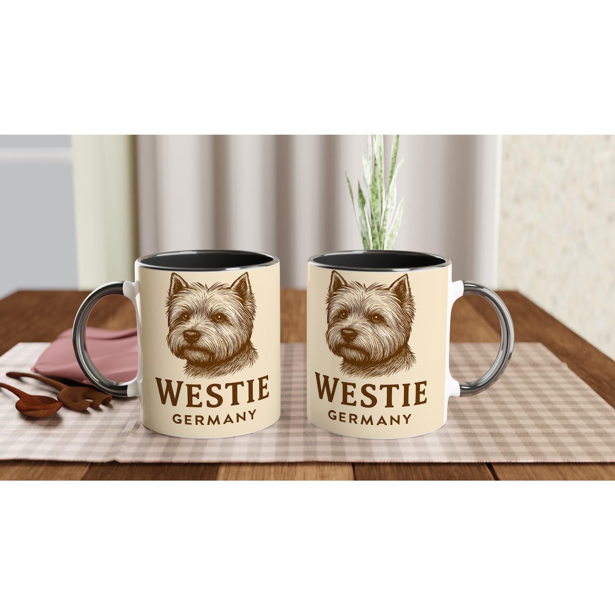 Westie Tasse – West Highland White Terrier – Sepia Vintage Hundeporträt – Terrier Geschenk – Dog Lover Mug – Hunderasse Deutschland