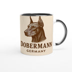 Dobermann Tasse – Vintage Sepia Hunde Portrait – Doberman Germany – Edles Hundegeschenk – Hunderasse Becher – Hundehalter Geschenk