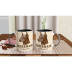 Dobermann Tasse – Vintage Sepia Hunde Portrait – Doberman Germany – Edles Hundegeschenk – Hunderasse Becher – Hundehalter Geschenk