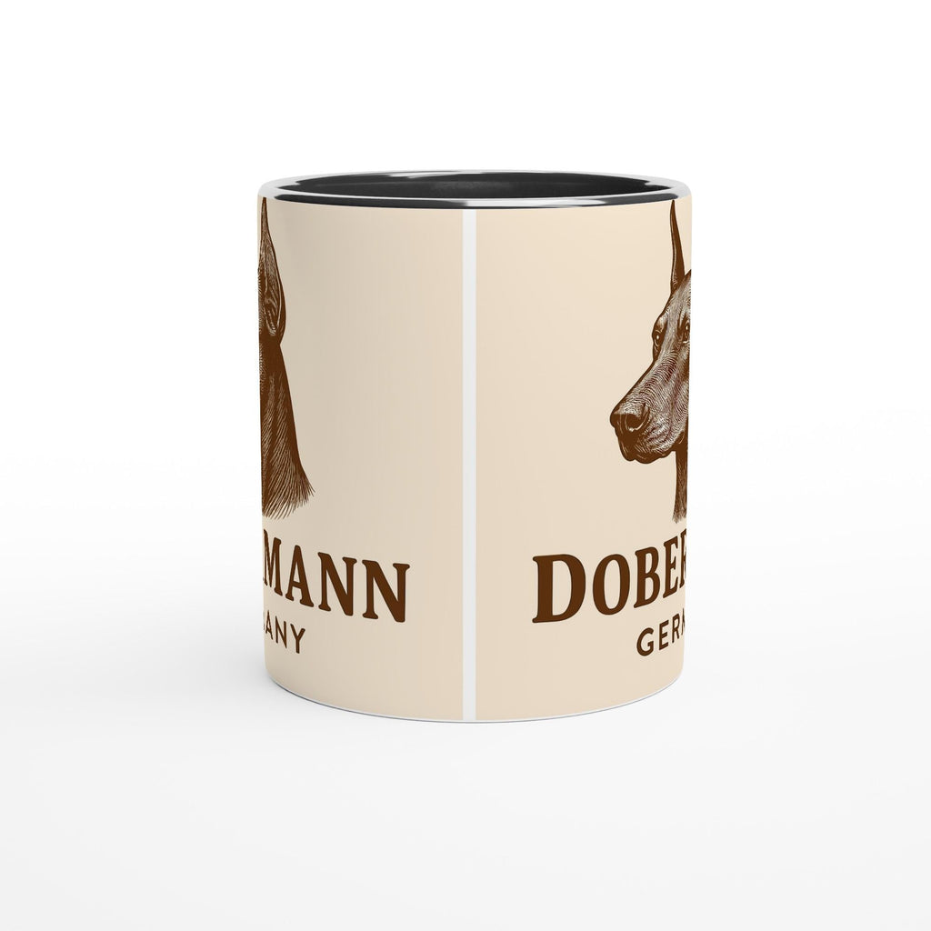 Dobermann Tasse – Vintage Sepia Hunde Portrait – Doberman Germany – Edles Hundegeschenk – Hunderasse Becher – Hundehalter Geschenk